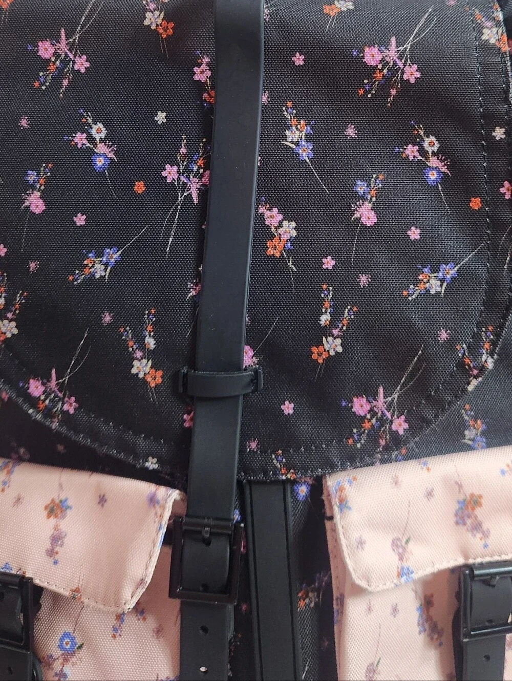 Black and Floral Backpack